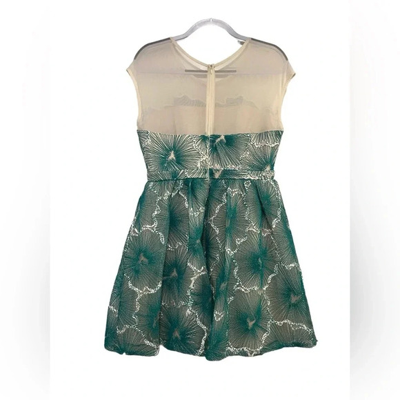 Maniju Green Brocade Embroidered Cocktail Dress Retro Pin Up Style - Picture 4 of 9